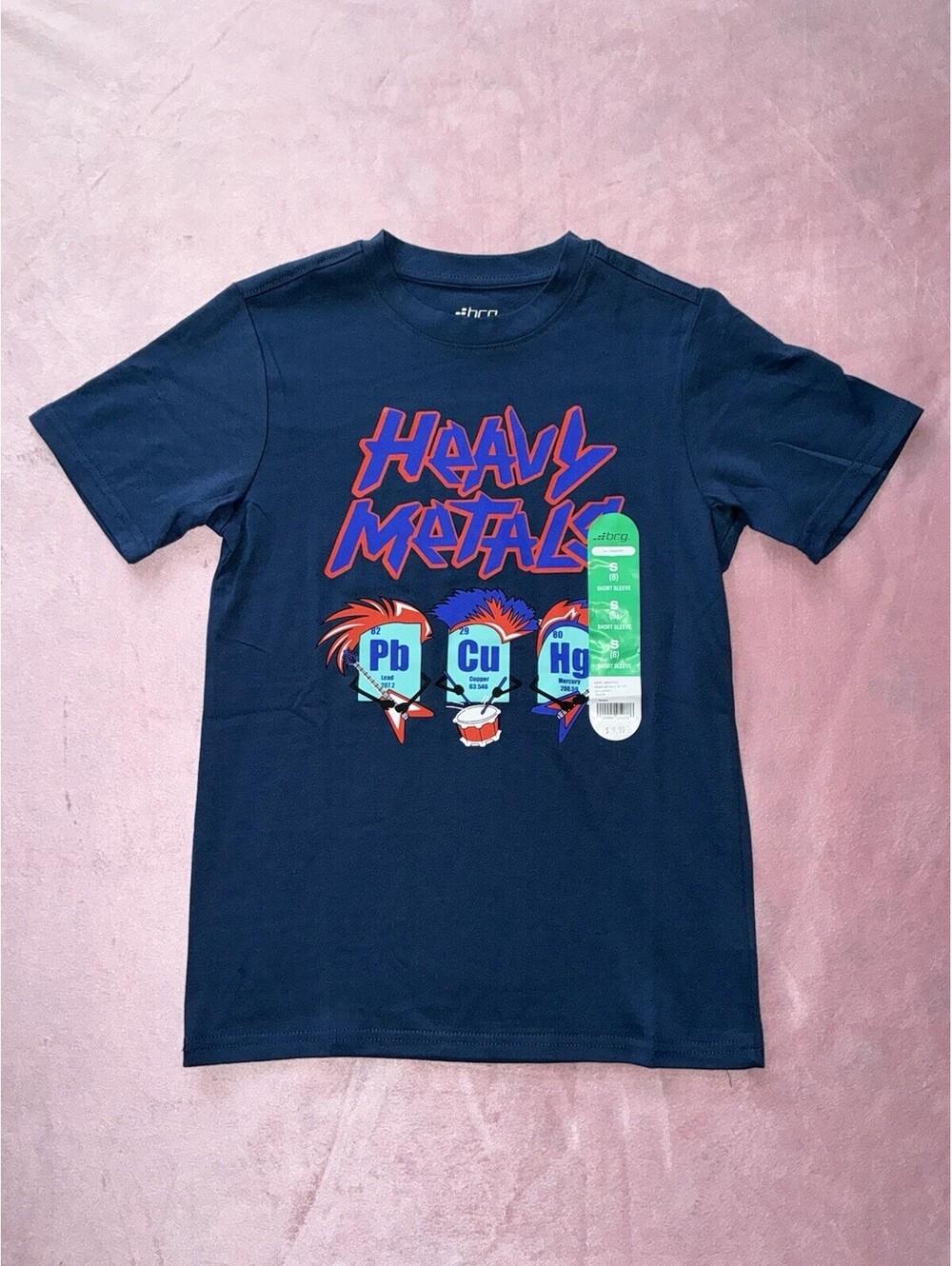 BCG Boys S 8 SS Blue - Heavy Metals - Shirt NWT